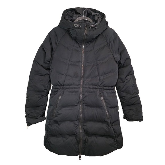 Lole Women's Sz SMALL Le Katie Down Parka Jacket Black Winter Coat Mid Length - Picture 1 of 8